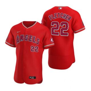 Men's David Fletcher Los Angeles Angels Flex Base Jersey Red