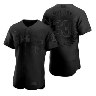 Men's Eddie Murray Los Angeles Angels Flex Base Jersey Black Award