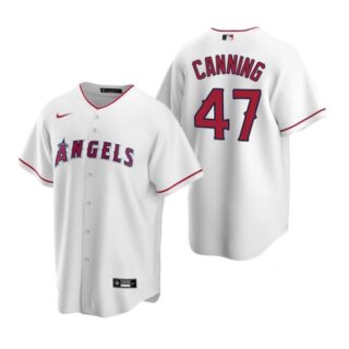 Men's Griffin Canning Los Angeles Angels Cool Base Jersey White