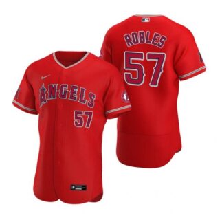 Men's Hansel Robles Los Angeles Angels Flex Base Jersey Red