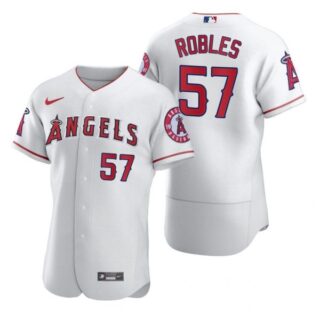 Men's Hansel Robles Los Angeles Angels Flex Base Jersey White