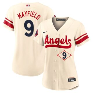 Women's Los Angeles Angels Jack Mayfield City Connect Special Edition Cream Stitched Jersey