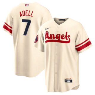 Youth Los Angeles Angels Jo Adell 2022 City Connect Cream Stitched Jersey