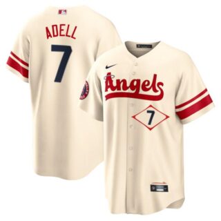 Men's Los Angeles Angels Jo Adell City Connect Special Edition Cream Stitched Jersey