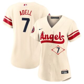 Women's Los Angeles Angels Jo Adell City Connect Special Edition Cream Stitched Jersey