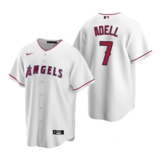 Men's Jo Adell Los Angeles Angels Cool Base Jersey White
