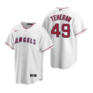 Men's Julio Teheran Los Angeles Angels Cool Base Jersey White