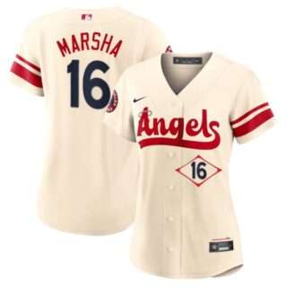 Women's Los Angeles Angels Kurt Suzuki City Connect Special Edition Cream Stitched Jersey