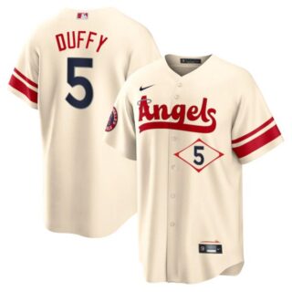 Men's Los Angeles Angels Matt Duffy City Connect Special Edition Cream Stitched Jersey