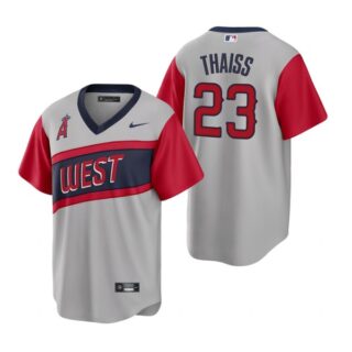 Men's #23 Matt Thaiss Los Angeles Angels Gray Road 2021 Little League Classic Jersey