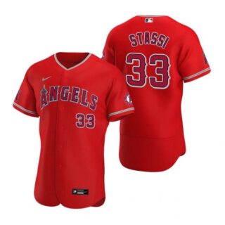 Men's Max Stassi Los Angeles Angels Flex Base Jersey Red