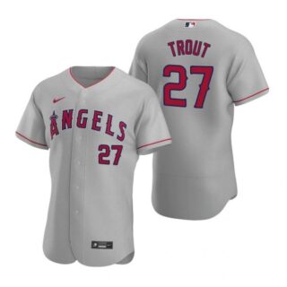 Men's Mike Trout Los Angeles Angels Flex Base Jersey Gray