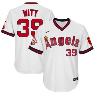 Men's Mike Witt Los Angeles Angels 1970 Throwback Jersey - Stitched White