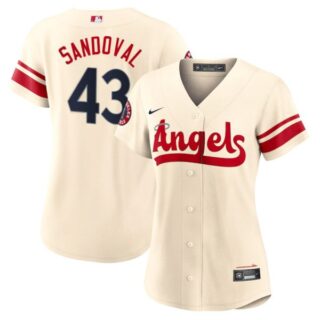 Women's Los Angeles Angels Patrick Sandoval 2022 City Connect Cream Stitched Jersey