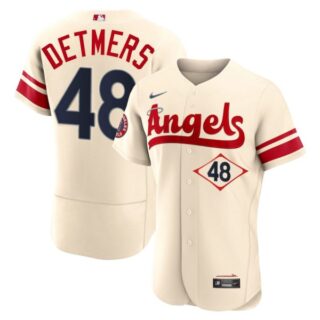 Men's Flex Base Los Angeles Angels Reid Detmers 2022 City Connect Cream Stitched Jersey