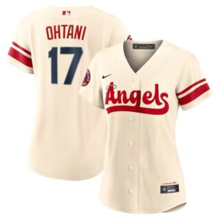 Women's Los Angeles Angels Shohei Ohtani 2022 City Connect Cream Stitched Jersey