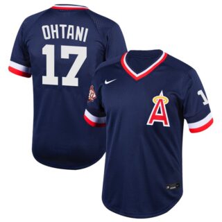 Men's Shohei Ohtani Los Angeles Angels 1970 Throwback Jersey - Stitched Navy
