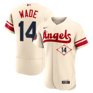 Men's Flex Base Los Angeles Angels Tyler Wade 2022 City Connect Cream Stitched Jersey