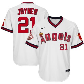 Men's Wally Joyner Los Angeles Angels 1970 Throwback Jersey - Stitched White