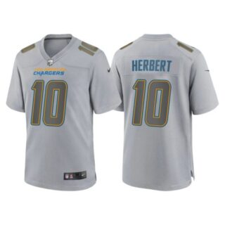 Men's Los Angeles Chargers Justin Herbert Gray Atmosphere Fashion Stitched Jersey