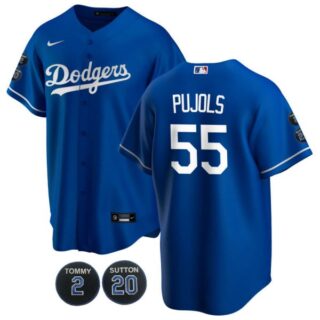 Men's Los Angeles Dodgers Albert Pujols Cool Base Jersey - Stitched Royal