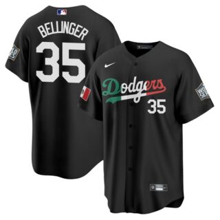 Youth Cody Bellinger Los Angeles Dodgers Black Mexico Flag Jersey Stitched
