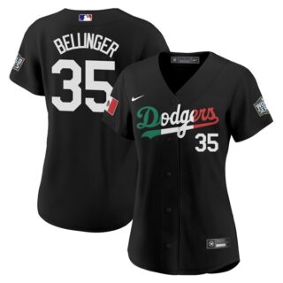 Women Cody Bellinger Los Angeles Dodgers Black Mexico Flag Jersey Stitched