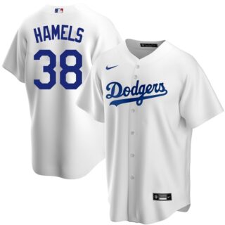 Men's Los Angeles Dodgers #38 Cole Hamels Cool Base Jersey Stitched - White