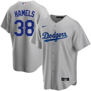 Men's Los Angeles Dodgers #38 Cole Hamels Cool Base Jersey Stitched - Gray