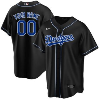 Youth Custom Los Angeles Dodgers Black Fashion Jersey Stitched