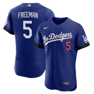 Men's Freddie Freeman Los Angeles Dodgers Royal City Connect Stitched Jersey Flex Base