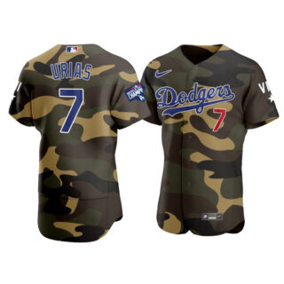 Men's Los Angeles Dodgers #7 Julio Urias Flex Base Jersey Stitched Camo
