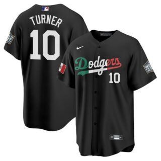 Youth Justin Turner Los Angeles Dodgers Black Mexico Flag Jersey Stitched