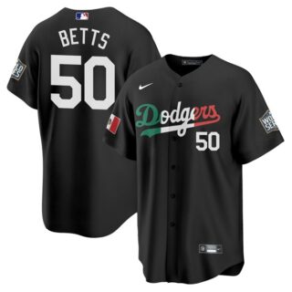 Youth Mookie Betts Los Angeles Dodgers Black Mexico Flag Jersey Stitched