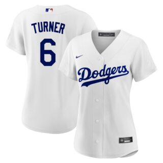 Women's Los Angeles Dodgers #6 Trea Turner Cool Base Jersey Stitched - White