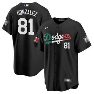 Youth Victor Gonzalez Los Angeles Dodgers Black Mexico Flag Jersey Stitched