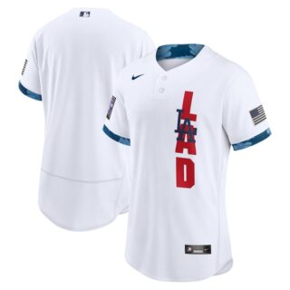 Men's - Flex Base Los Angeles Dodgers 2021 MLB All-Star White Jersey Worn In-Game - Stitched