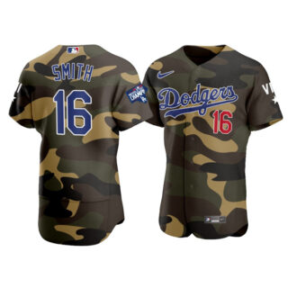 Men's Los Angeles Dodgers #16 Will Smith Flex Base Jersey Stitched Camo