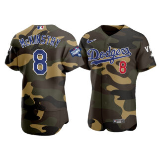 Men's Los Angeles Dodgers #8 Zach Mckinstry Flex Base Jersey Stitched Camo
