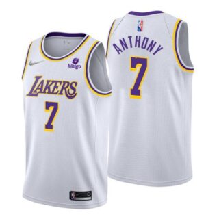 Men's Carmelo Anthony Los Angeles Lakers 75th Anniversary Diamond Jersey White Association