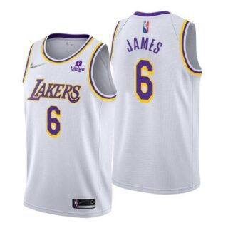 Men's Lebron James Los Angeles Lakers 75th Anniversary Diamond Jersey White Association