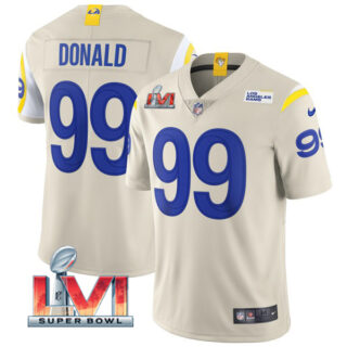 Men's Aaron Donald Los Angeles Rams 2022 Super Bowl LVI Vapor Limited Stitched Jersey Bone