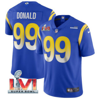 Men's Aaron Donald Los Angeles Rams 2022 Super Bowl LVI Vapor Limited Stitched Jersey Royal