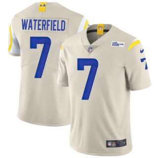 Men's Bob Waterfield Los Angeles Rams Vapor Limited Royal Jersey Stitched Bone