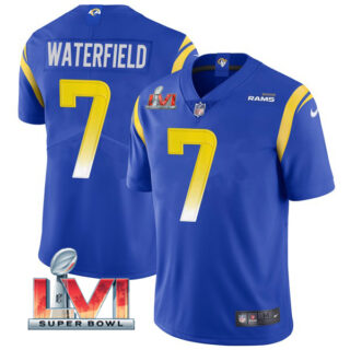 Men's Bob Waterfield Los Angeles Rams 2022 Super Bowl LVI Vapor Limited Stitched Jersey Royal