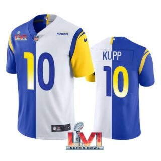 Men's Cooper Kupp Los Angeles Rams Royal White Split Limited 2022 Super Bowl LVI Jersey