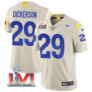 Men's Eric Dickerson Los Angeles Rams 2022 Super Bowl LVI Vapor Limited Stitched Jersey Bone