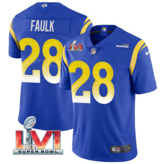 Men's Marshall Faulk Los Angeles Rams 2022 Super Bowl LVI Vapor Limited Stitched Jersey Royal