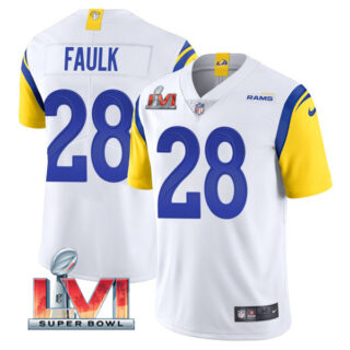 Men's Marshall Faulk Los Angeles Rams 2022 Super Bowl LVI Vapor Limited Stitched Jersey White