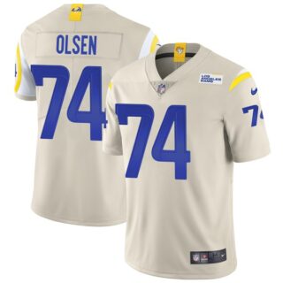 Men's Merlin Olsen Los Angeles Rams Vapor Limited White Jersey Stitched Bone